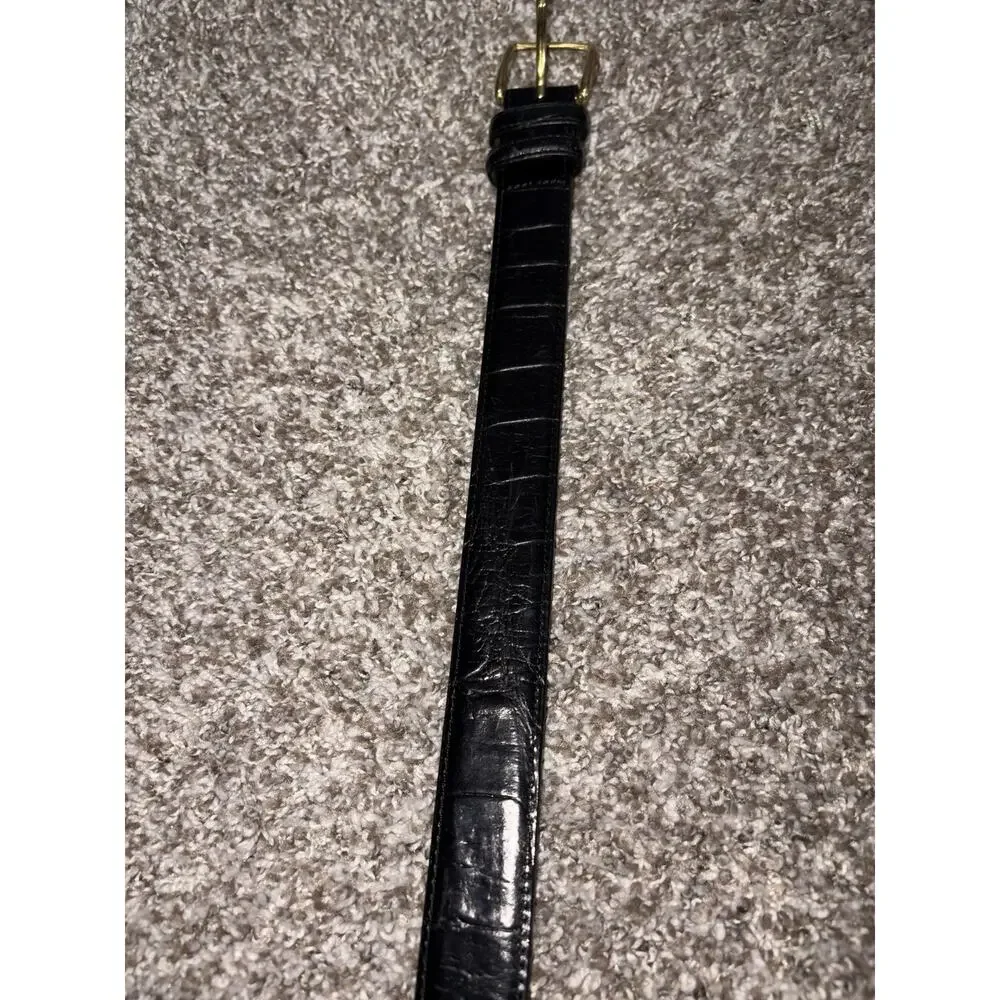 Brighton Leather Black. With Reptile Look To front Gold Buckle Size Small